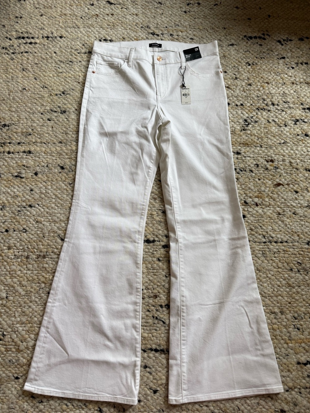 Express White Flare Jeans - Wide Leg